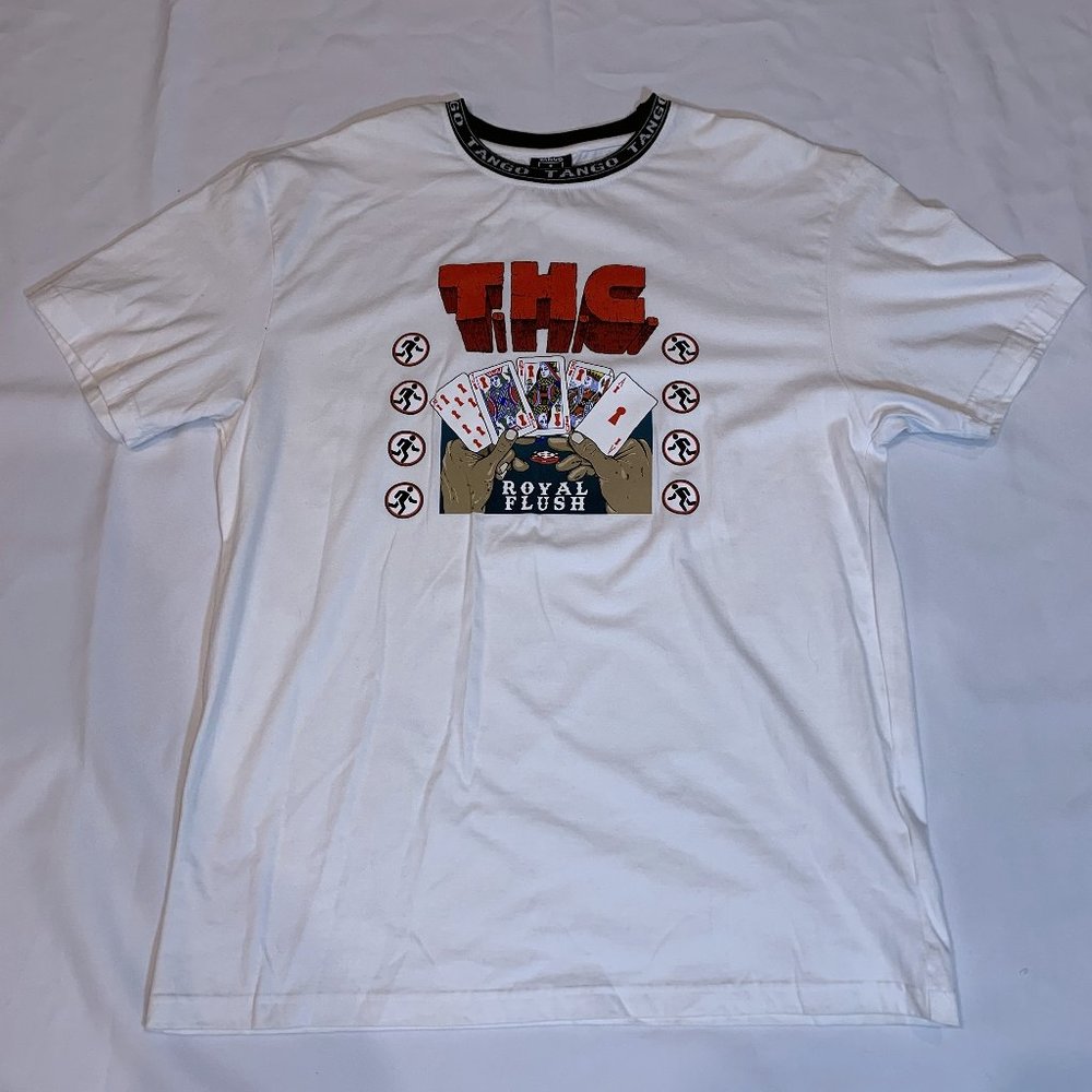 Mens Tango Hotel Collection - THC Stitch Collar White Royal Flush Shirt